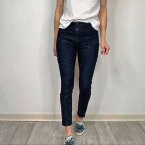 PRAIRIE UNDERGROUND cropped ankle skinny pants flat front stretch denim